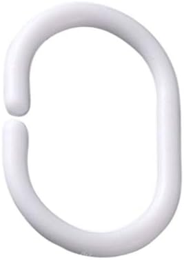 Laileya 24pcs/Set White Plastic C Shape Bendable Bathroom Curtain Hooks Bath Drape Shower Ring Loop