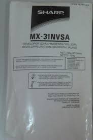 Sharp MX-31NVSA Tri-Color Developer; New Genuine OEM Sharp Brand; Sealed Pack Contains 3 Pouches: Cyan, Magenta and Yellow; Net 720 Grams