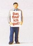 Man Holding Sandwich Selling Sign HO Preiser Models
