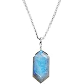 Gempires Natural Hexagon Necklace, Energy Healing Crystals, Birthday, Gift for Her, Gemstone Jewelry 18 inch AA+ Quality