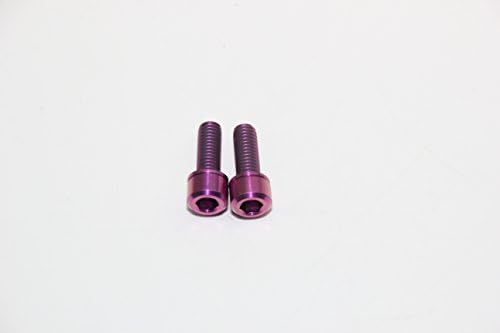 2 pieces of bicycle rotor adaptor titanium bolt caliper titanium screw M618 (purple)