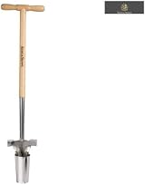 Kent & Stowe Stainless Steel Long Handle Bulb Planter Ash Wood T Grip 4 Inch view 2