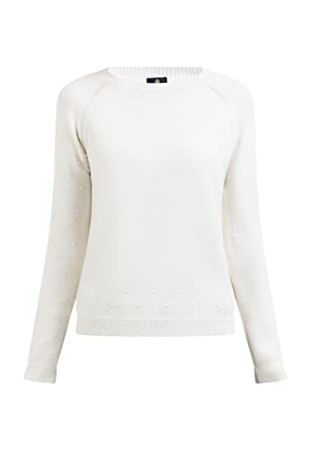bridgeport Maglione Lavorato a Maglia, Bianco, XS/S Donna