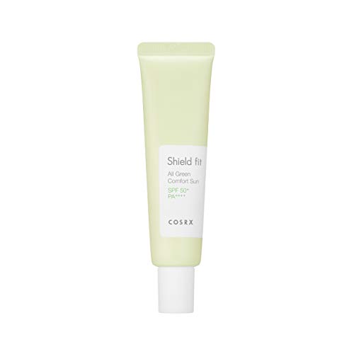 COSRX Shield Fit All Green Comfort Sun Cream SPF 50+ PA++++, 35ml / 1.18 fl.oz - EWG All Green Grade Ingredients, 100% Physical Sunscreen, Controls Excess Sebum, Anti-Pollution