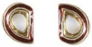 Karatcart Indian Bollywood Kundan Polki Meenakari Earrings in Gold tone for Women