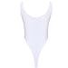TiaoBug US Women One-piece High Cut Thong Leotard Gymnastics Dancewear Bodysuit White