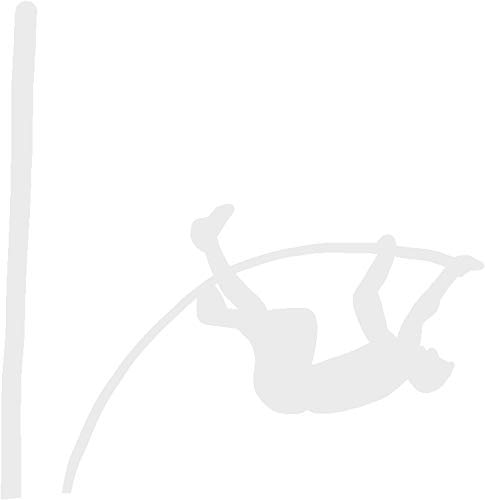 hBARSCI Pole Vault Vinyl Decal - 5 Inches - for Cars, Trucks, Windows, Laptops, Tablets, Outdoor-Grade 2.5mil Thick Vinyl - White