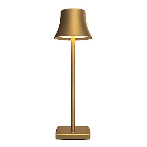 LED Cordless Dimmable Table Lamp, Long Lasting 4000mAh Rechargeable Battery Operated, 240LM,GOLD
