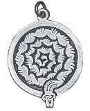 Keyne - 2 October to 24 October - Fossil Ammmonite Snake to Invoke Wisdom - Celtic Birth Charm in Antiqued Sterling Silver
