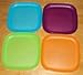 Tupperware 8 Inch Square Plates 4 Colors