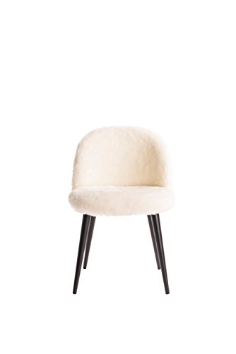 Elle Decor CHR10016A Elle Décor Cami Chair, Vanity, Cream Faux Fur - Thumbnail 2