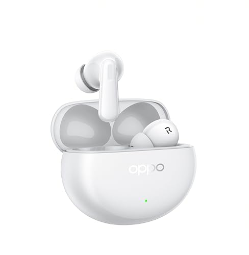 Enco Air4 Pro True Wireless Earphones, 44h Autonomie, Titanium Driver 12.4mm, Bluetooth 5.4, Touch Controls, AI Noise Cancellation, Android und iOS, IP55, [Italienische Version] Weiß