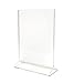 Cristil 5x7 Acrylic Menu Holder/Upright Sign Holder/Clear Table Card Display/Plastic Photo Frame/Wedding Picture Stand (Pack of 6)