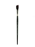 Silver Brush 2506S-012 Ruby Satin Short Handle Synthetic Brush, Angular, 1/2-Inch