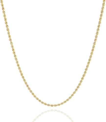 750/18 Carat Yellow Gold Rope Chain Unisex Chain 2.5 mm Width Customisable Length