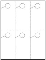 Hang 6! Door Hangers 6 Per Page - Perfed Circle - Standard White (250 Sheets/1,500 Door Hangers)