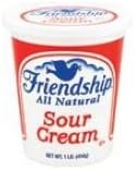 Friendship Dairy Sour Cream, 16 Ounce -- 12 per case.