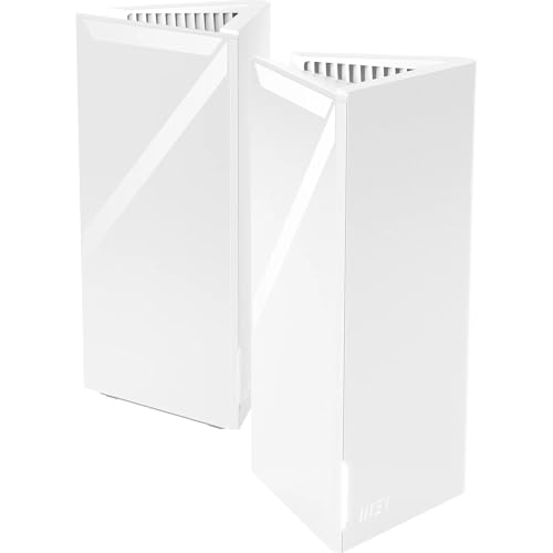 MSI Roamii BE Lite WiFi 7 Mesh System, Dual-Band, 2-Pack - 3600 Mbps Speed, 2.5G & Gigabit Ports, Whole Home Coverage, Easy Setup, Parental Controls & Advanced Security