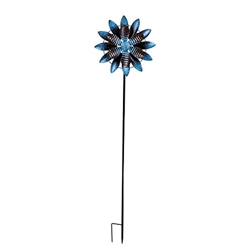 hourflik 3D Wind Spinners with Stable Stake Metal Garden Spinner with Reflective