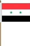 Syria Small 4 X 6 Inch Mini Country Stick Flag Banner with 10 Inch Plastic Pole .. Great Quality Polyester ... New