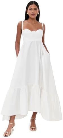 bianca twisted off the shoulder maxi dress Alice + Olivia Bianca Twist Strap Asymmetrical Godet Midi Dress in Yellow