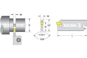 Dorian Tool Brand SGIH Slot Grip Blades SGIH19-2, Insert Width: .087", MCD: 1.57", Length: 3.38", H1: 0.75", Insert Style: SGT(N/R/L)-2