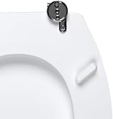 Beldray MDF Toilet Seat White Oval with Stainless Steel Release Hinge 360x428mm view 12