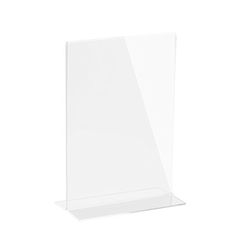 Beryland Acrylic Sign Holder 5 x 7 inches Side Insert, 10Pack of