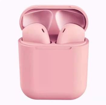 Quality Goods Deluxe i12 Inpods TWS Wireless Bluetooth 5.0 Earbuds for Apple with Smart Touch! (Pink)
