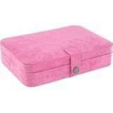 Maria Plush Fabric Jewelry Box with 24-Section in Pink