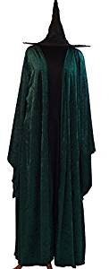 Halloween-Wizard School-Magic-Mcgonagall HOGWARTS WITCH DRESS, CLOAK & HAT Ladies Fancy Dress Costume - From Sizes 10-42