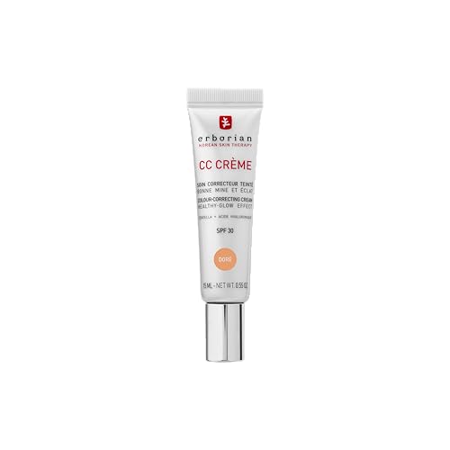 - CC Crème à la Centella Asiatica - Crème Visage Illuminateur Haute Définition et Maquillage - Protection Solaire SPF 30 - Cosmétique Coréenne - Doré 15ml