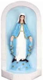25 Inch Grotto with Our Lady of Grace Indoor/Outdoor Colored Finish Vinyl Composition