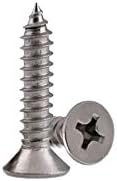 Adiyer 100 Pcs 304 Stainless Steel Phillips Countersunk Flat Head Self Tapping Wood Screws (M3.5 x 20mm)