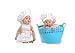 CHEFSKIN Baby Toddler Chef Set includes Apron and Hat White Set