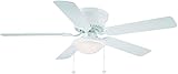 Hampton Bay Hugger 52 in. White Ceiling Fan With Light