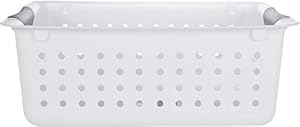 Image of Sterilite Medium Ultra Basket Plastic Storage Bin Organizer - White