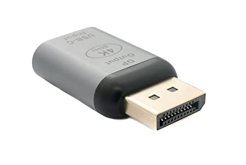 System-S USB 3.1 Adapter Typ C Buchse zu DisplayPort DP Stecker 4k HDTV Kabel in Grau