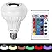 LightMe Intelligent E27 LED White + RGB Light Ball Bulb Colorful Lamp Smart Music Audio Bluetooth 3.0 Speaker with Remote Control for Home, Stage(White-3)