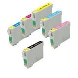 6 Pack T098 / T099 Ink Cartridges for Artisan 700, 710, 725, 800, 810, 835 - BK/ C/ M/ Y/ LC/ LM