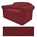STRETCH FORM FIT - 3 Pc. Slipcovers Set, Couch/Sofa + Loveseat + Chair Covers - BURGUNDY