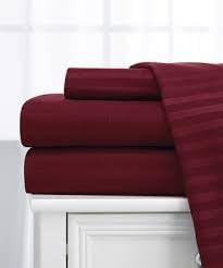 Queen Sleeper Sofa Bed Sheet Set 100 Percent Egyptian Cotton 800 Thread Count Burgundy Stripe