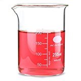 KING SCIENTIFIC C6-LCRA-98W2 Glass Measuring Beakers 200ml - Set of 6 | Low Form Beakers, Measuring Cups, Borosiliate Beakers