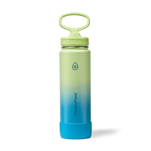 ThermoFlask Insulated Water Bottle with Spout Lid (24 oz, Lemonade Stand) - Lea…
