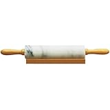 Marble Rolling Pin and Base, White