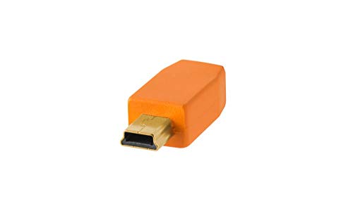 Tether Tools TetherPro USB 2.0 to Mini-B 5-Pin Cable, 15' (4.6m), High-Visibility Orange (Certified Refurbished) - Thumbnail 2