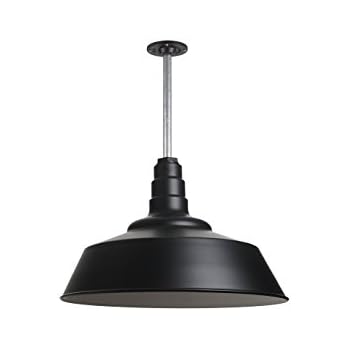 The Manhattan Industrial Pendant Light | Large Warehouse Barn Light with Rigid Stem for Ceiling ...