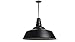 Steel Lighting Co. Manhattan Warehouse Light | Ceiling Mounted Pendant | 20 inch Dome | 12 inch Stem | Large Steel Barn Light Made in America | Matte Black Exterior/White Interior