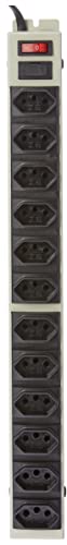 Filtro de Linha Power Line de 12 tomadas em Gabinete Metálico, Multicraft, PL12T