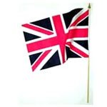 12 Units Flag Hand Held Large Union Jack 45 X 30cm Wood Stk